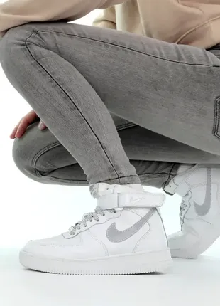 Кроссовки nike air force 1 high white белые ❄️ теплые зимние ботинки fur мех ☔️🌧🌤8 фото