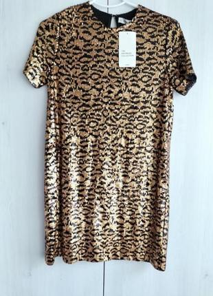 Новогодний блеск! новое платье с пайетками zara размер s