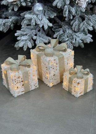 Новогодняя led гирлянда подарки под елку набор новогодних декоративных подарков под елку1 фото