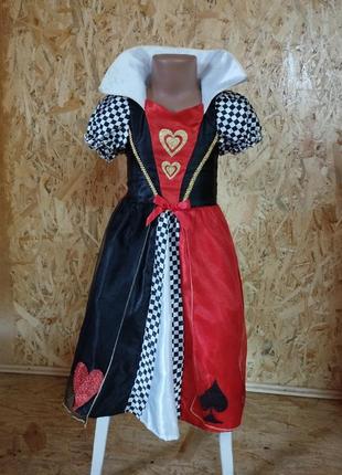Карнавальный костюм платье королева сердец алиса в стране чудес королева червей детский костюм королевы