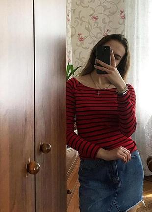 Кофта в рубчик, з відкритими плечима, new look