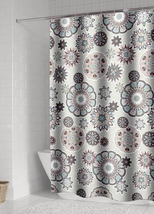 Тканевая шторка для ванной и душа в этно стиле 180x200 см3 фото
