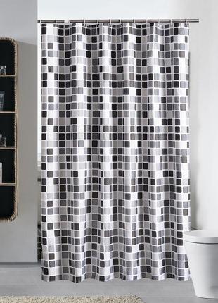 Тканинна шторка для ванної та душу мозаїка 180x200 см