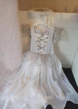 Карнавальне маскарадне плаття сукня наряд янгол 5-7 років