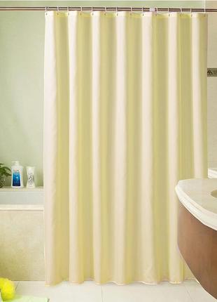 Тканевая шторка для ванной и душа светло-желтого цвета 180x200 см2 фото