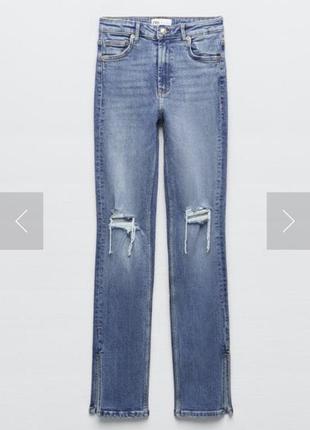 Zara прямі джинси з розрізами split slim 38 eu