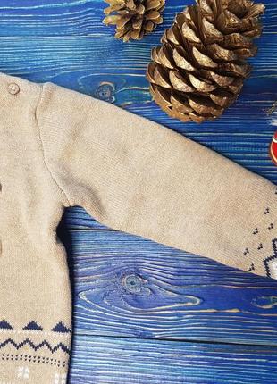 Стильный теплый новогодний свитер, кофта для мальчика на 1-1.5 года c&a5 фото