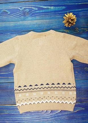 Стильный теплый новогодний свитер, кофта для мальчика на 1-1.5 года c&a6 фото