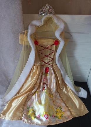Карнавальне маскарадне плаття сукня наряд принцеса бель 5-6 років красуня і чудовисько дісней