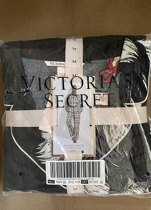 Идея для подарок качественная фланелевая пижама виктория секрет оригинал victoria’s secret + подарочный бумажный пакет с логотипом5 фото