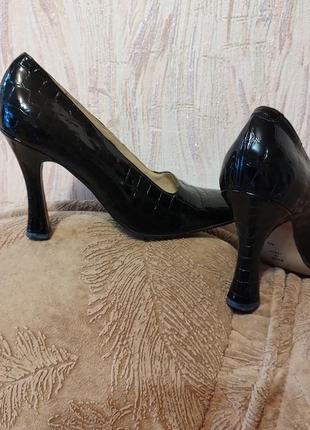 Туфли кожа крокодил лак