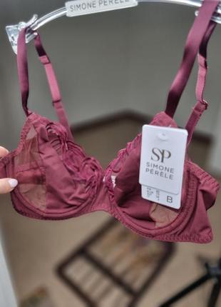 ❤️❤️комплект білизни simone perele surprenante винного кольору  70e/xs, 65d/xs5 фото