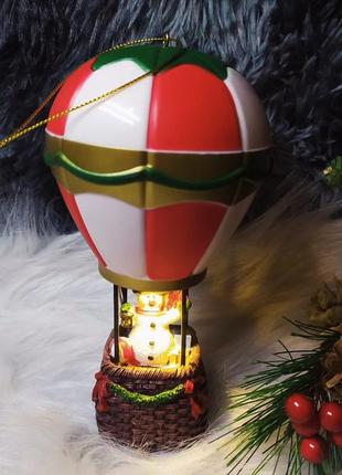 Снеговик на воздушном шаре новогодний декор3 фото