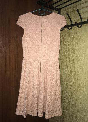 Сетевое платье бежевого цвета 44-462 фото