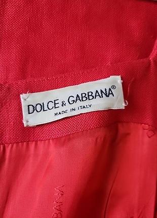 Винтажное оригинальное льяное платье dolce&gabbana