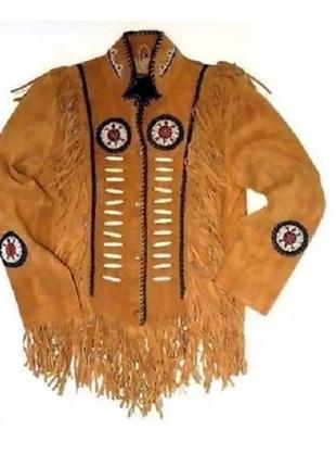 Вестерн курточка замшевая с бахромой, индейский стиль, кантри, wild west6 фото