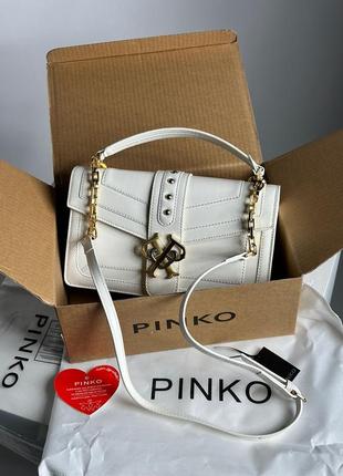 Жіноча шкіряна сумка pinko double p large icon jewel