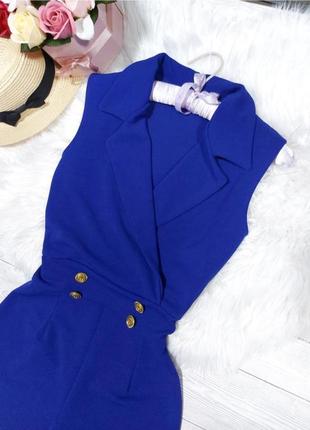 Синій ромпер комбінезон з шортами нарядний 44 46 розпродаж6 фото