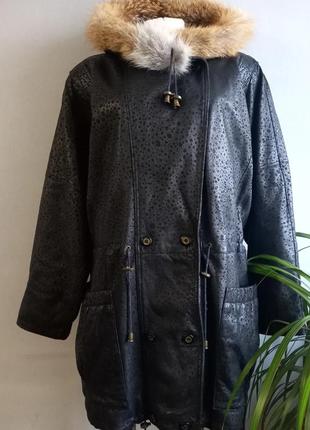 Винтажная кожаная куртка винтаж1 фото