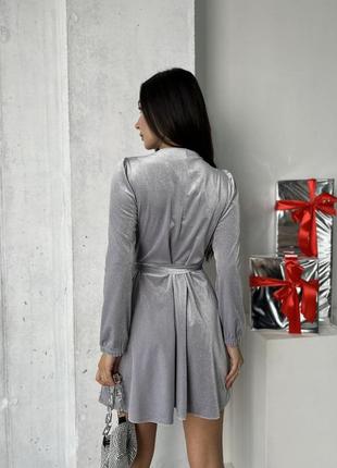 Платье на запах велюр со стразами 42-52 р-р