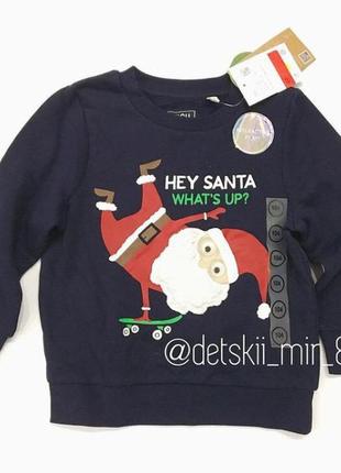 🎄свитшот c&a санта  104 р на флисе