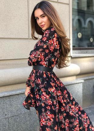 Шикарное нарядное коктейльное длинное платье на запах4 фото