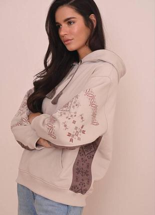 Худи вышиванка, худи с вышивкой женская, худи трезубец,