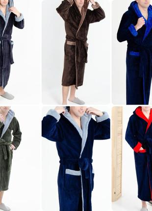 🏀чоловічий халат
подвійний капюшон, подвійний відворот, подвійний рукав.
🔈тканина: wellsoftelite