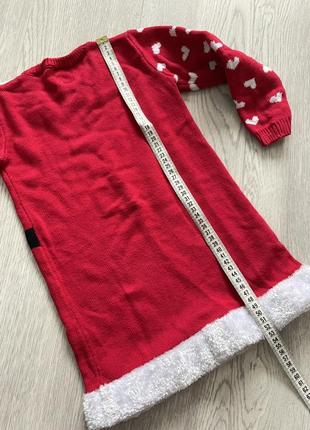 Крутое новогоднее платье мелкая вязка новогодний свитер george 4-5роков5 фото
