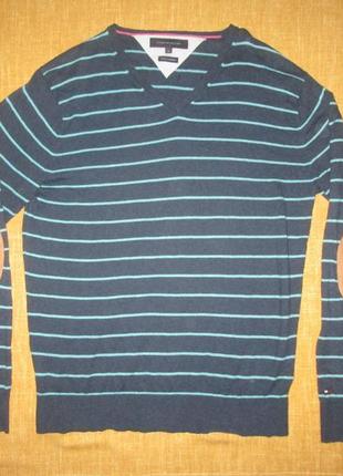 Tommy hilfiger светр чоловічий оригінал пуловер джемпер бавовна + кашемір1 фото
