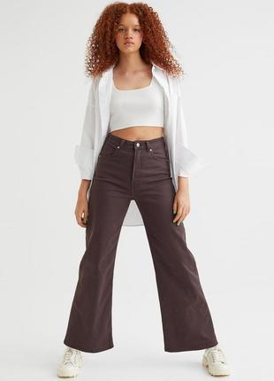Коричневі/шоколадні  широкі джинси wide leg/палаццо h&m.