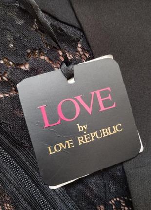 Новое с биркой короткое коктейльное приталенное платье love republic 42 xs черное с кружевом праздничное мини10 фото