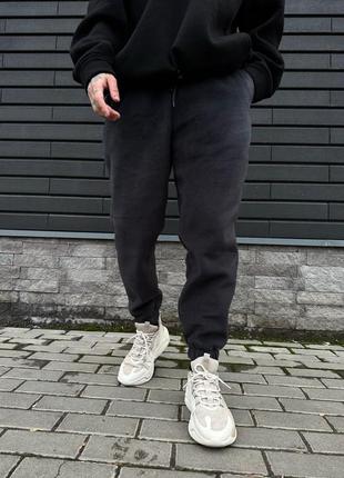 Мужские зимние черные спортивные штаны флис полар7 фото