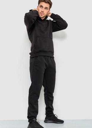 Спорт костюм мужской на флисе, цвет черный3 фото