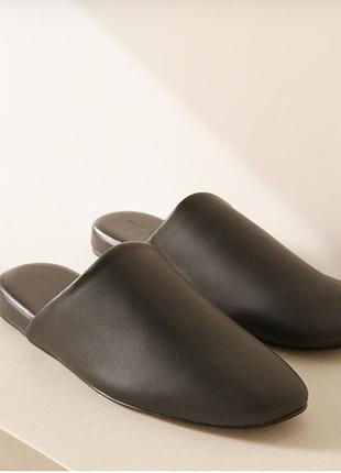 Тапочки чел. кожаные zara home р.44(28,5см)