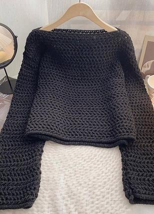 Стильный свитер крупной вязки💣💣💣5 фото