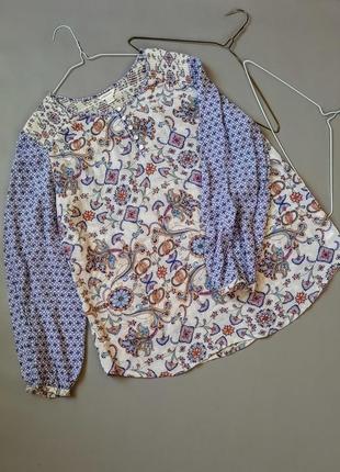Нежная блуза цветочный принт большой размер №5161 фото