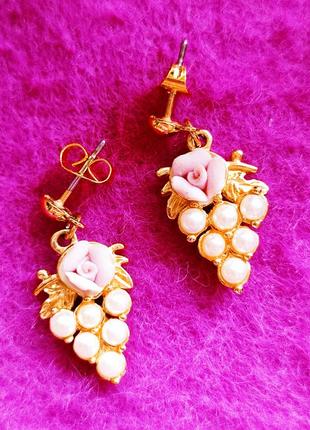 Серьги avon, розы и виноград, нулевые годы