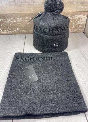 Шапка комплект набор баф armani exchange