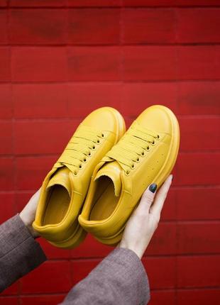 Жовті жіночі кросівки кеди маквін, александр маквин6 фото