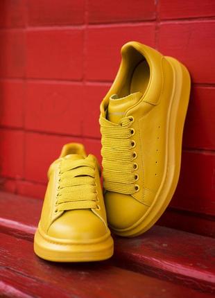Жовті жіночі кросівки кеди маквін, александр маквин8 фото