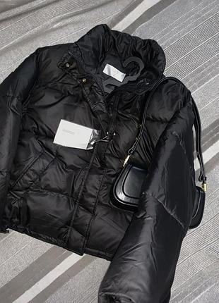 Курточка пуховик в стилі zara s m чорна