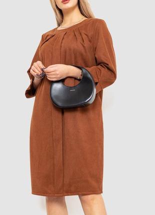 Платье женское свободного кроя, цвет коричневый3 фото