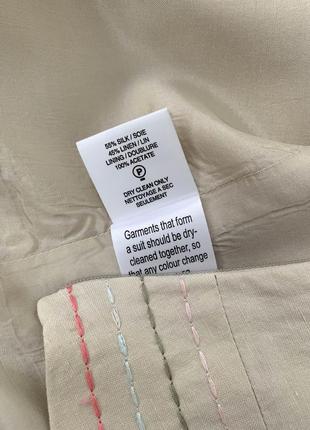 Шелковая льняная блуза блузка топ alex&co с вышивкой люкс бренд шелк лен7 фото