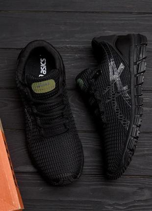 Літні чоловічі кросівки сітка asics/асикс чорні спортивні на літо *740-1*3 фото