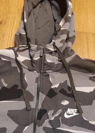 Nike zip hoodie camo, соп худи серый камуфляж свитшот5 фото
