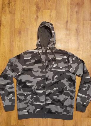 Nike zip hoodie camo, соп худи серый камуфляж свитшот1 фото