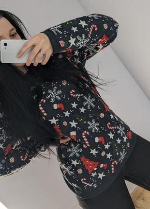 Светр різдв'яний, новорічний светр синій💙🧑‍🎄