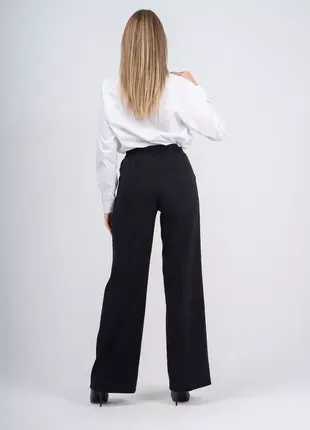 Черные брюки палаццо из креп костюмной ткани3 фото
