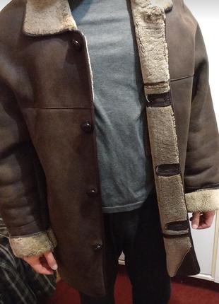 Натуральная кожанная дубленка, куртка пальто мужское2 фото